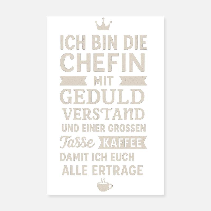 Patron avec de la patience et du café Poster 20 x 30 cm