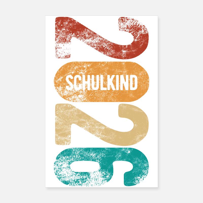 Schulkind 2026 - Einschulung - Erstklässler - Poster 20x30 cm - Weiß