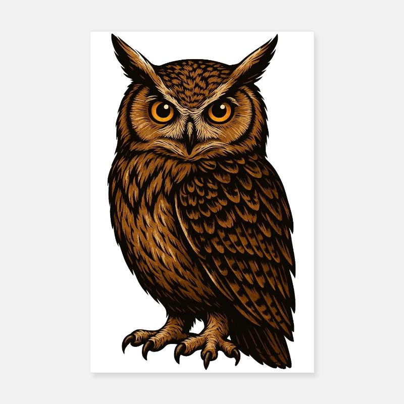 Braune Eulenblick Poster 20x30 cm