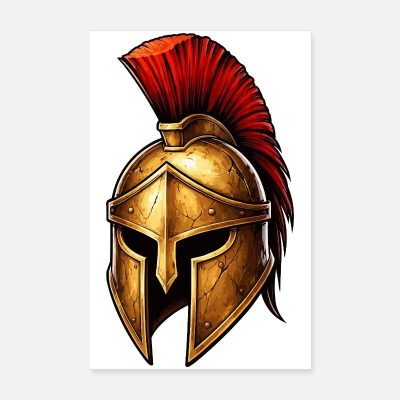 Le Casque du Chevalier Spartiate Poster 20 x 30 cm