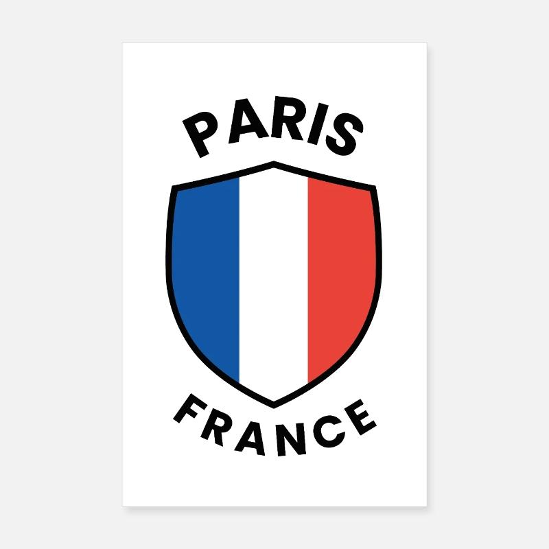 Schilddesign der Pariser Flagge Poster 20x30 cm