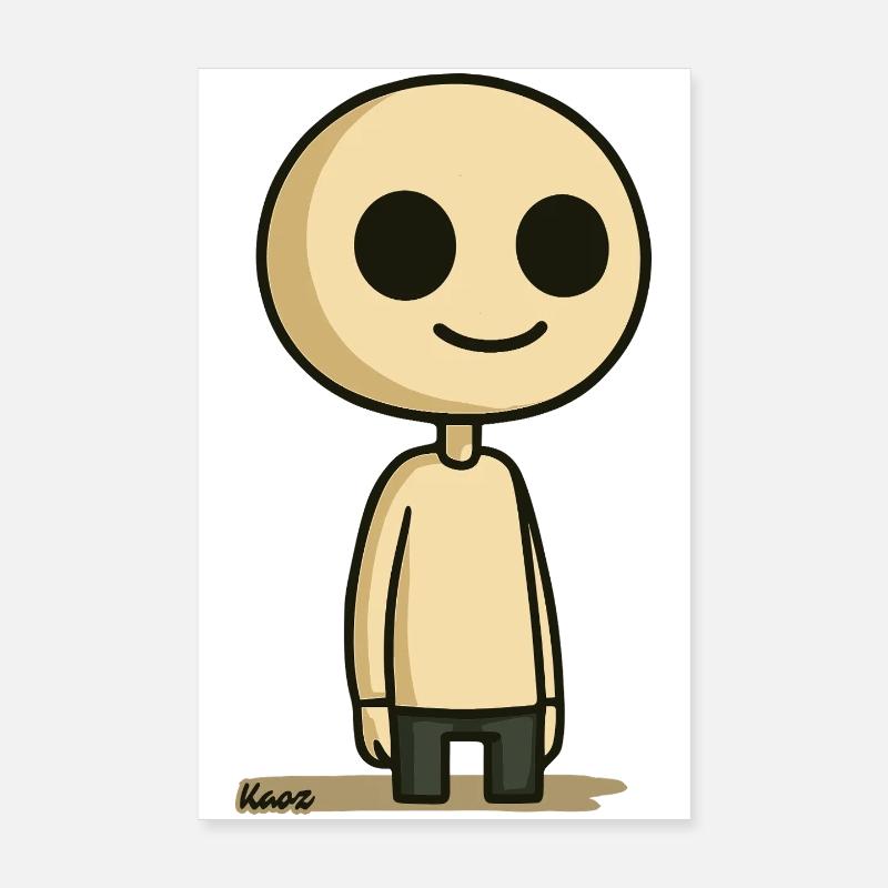 Schlichte Comic Figur mit rundem Kopf Poster 20x30 cm