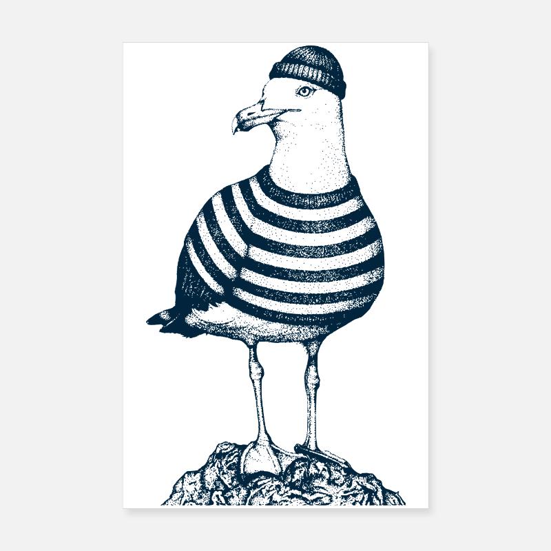 Möwe mit Pulli Poster 20x30 cm