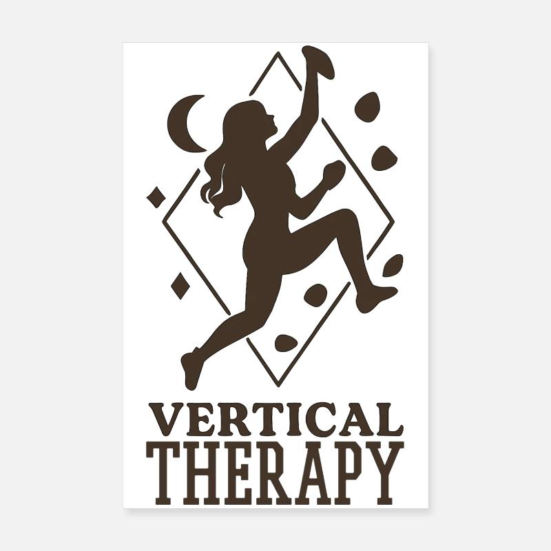 Vertical Therapy: Bouldern & Klettern Boho Design Poster 20x30 cm