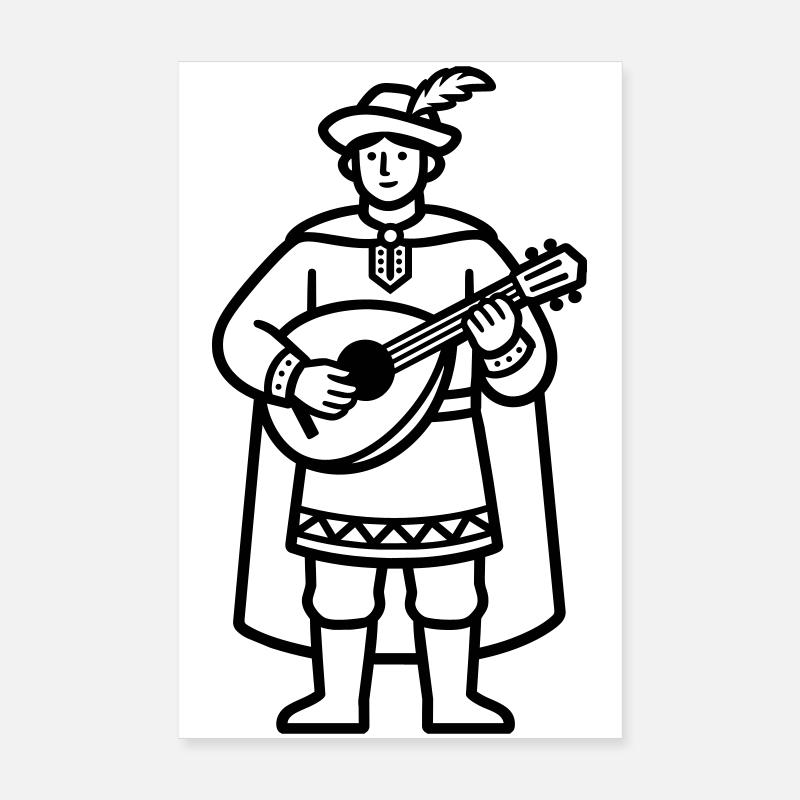 Medieval Bard Poster 8" x 12" (20x30 cm)