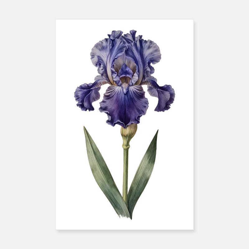 Purple iris on delicate stem Poster 8" x 12" (20x30 cm)