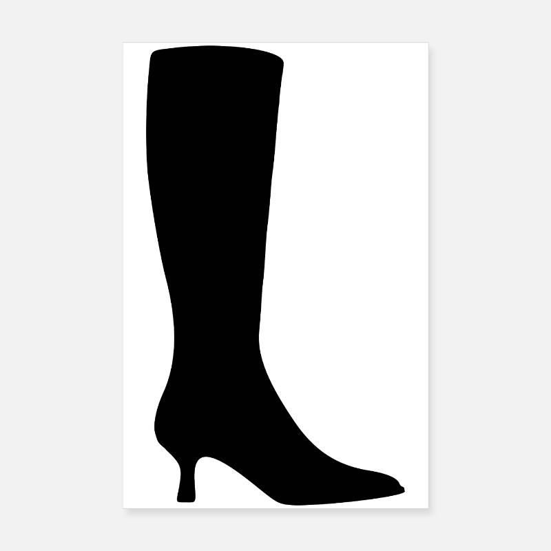 Black Boot Silhouette Poster 20x30 cm