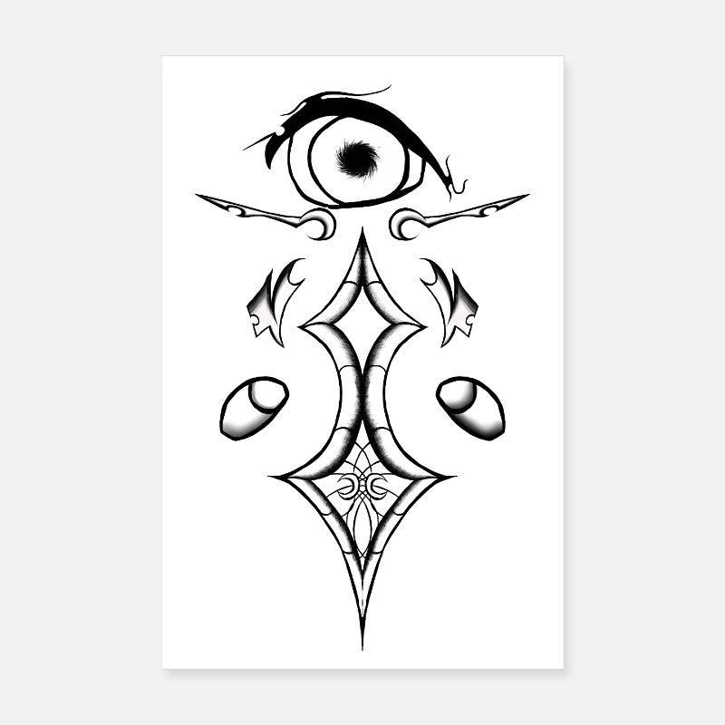 Silhouette de l’œil nocturne - Poster 20 x 30 cm - blanc