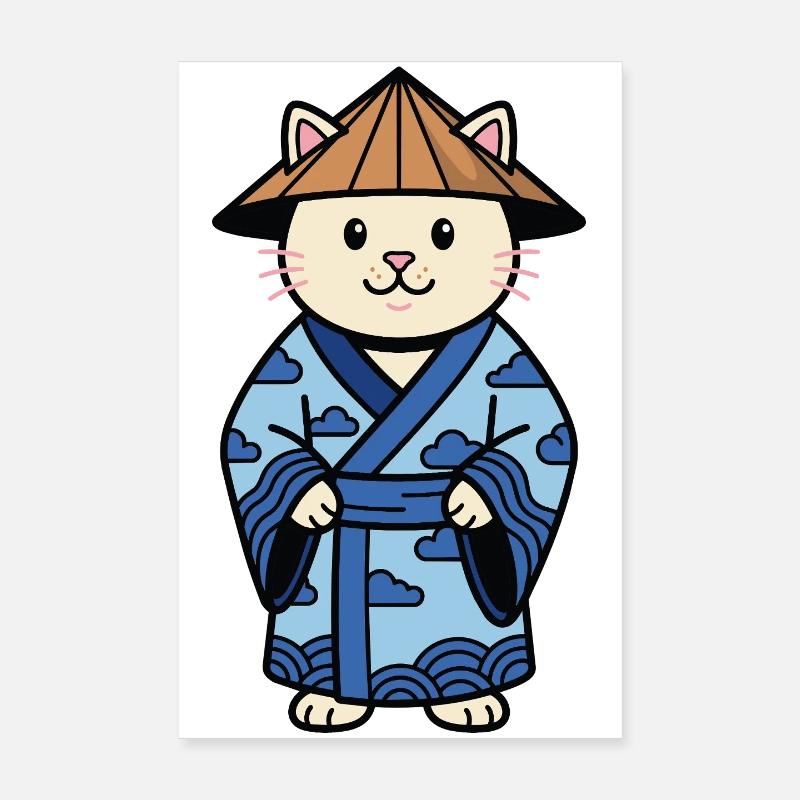 Chat de Chine mignon Poster 20 x 30 cm