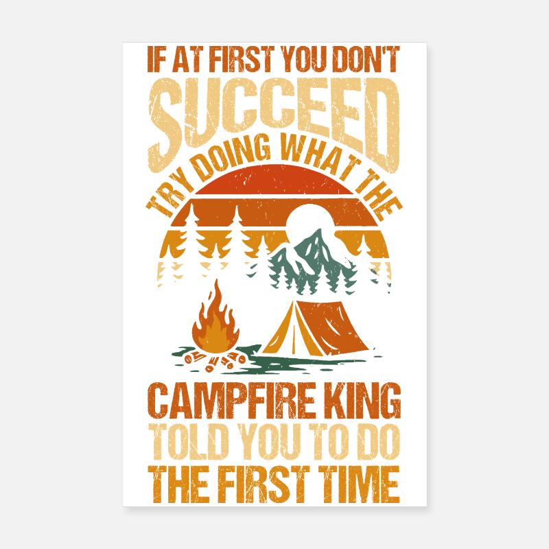 Camping Bonfire Camp Life Forest Camper Poster 20x30 cm