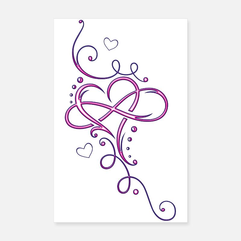 Heart tribal with infinity loop, infinity Poster 8" x 12" (20x30 cm)