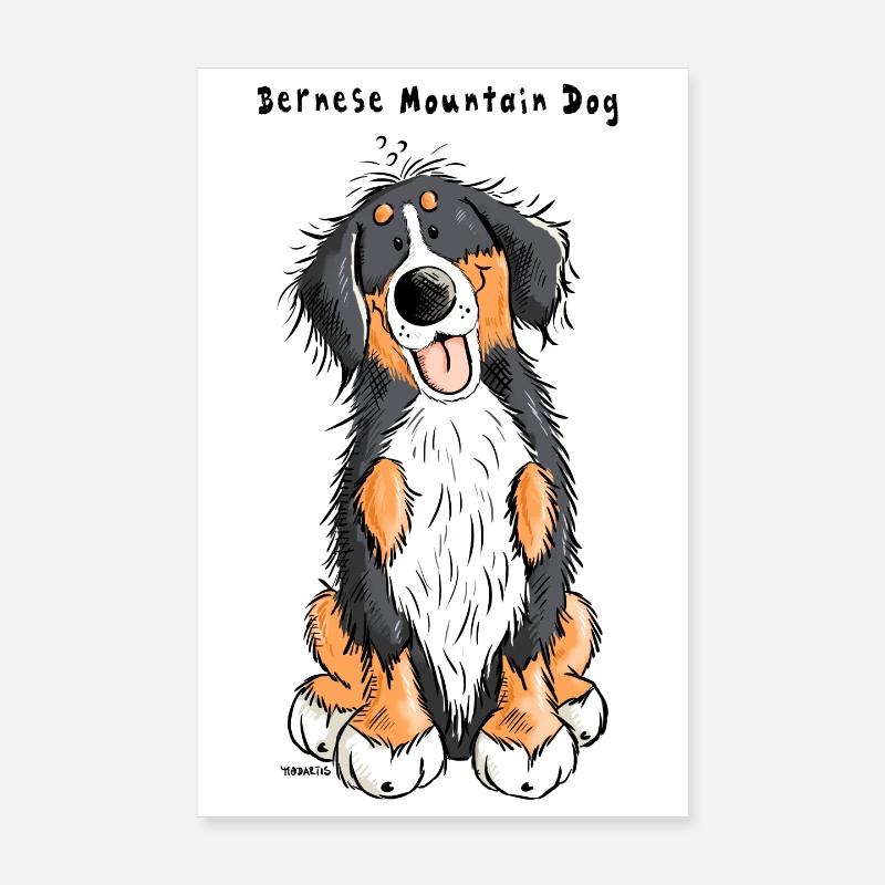Berner Sennenhund mach Sitz Poster 20x30 cm