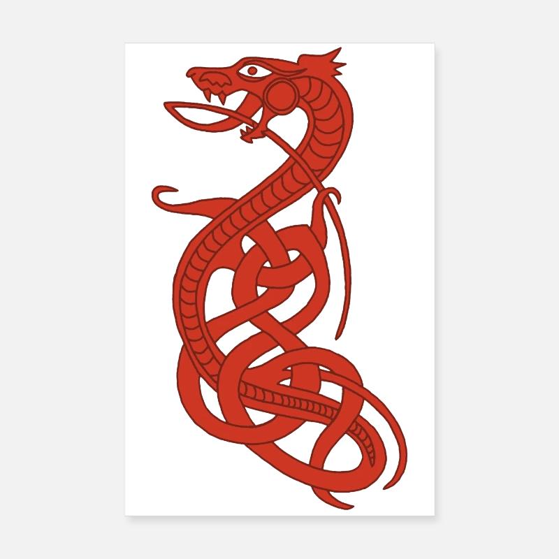 Serpent rouge infini Poster 20 x 30 cm