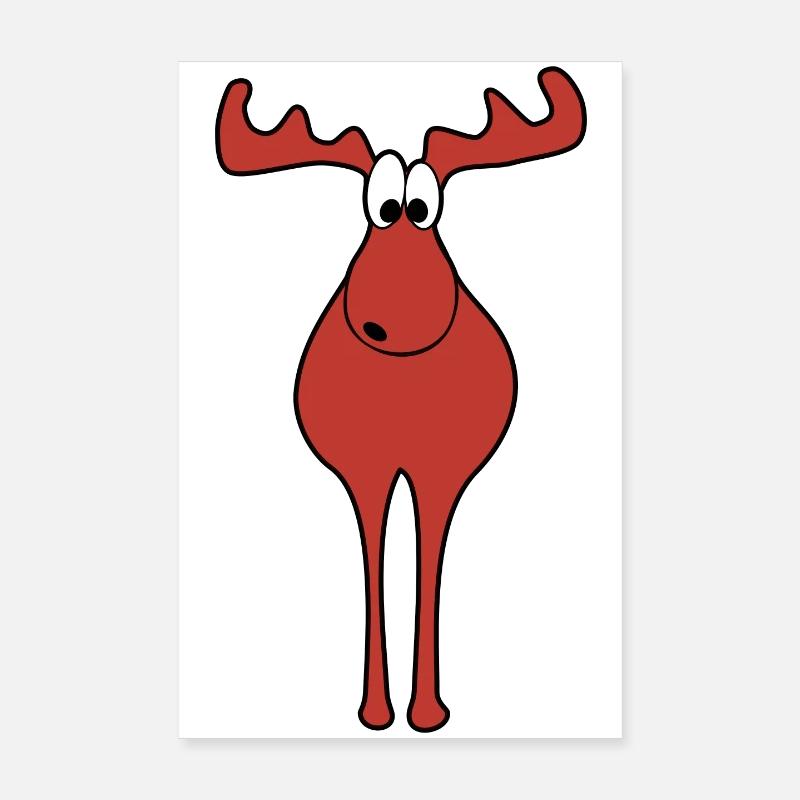 Moose Christmas Poster 8" x 12" (20x30 cm)