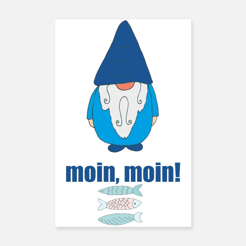 gartenzwerg moin - Poster 20x30 cm - Weiß