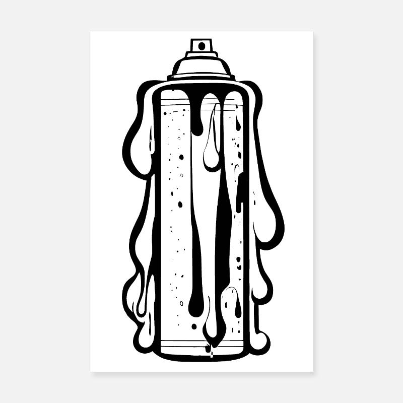 Comic Spray Can with Drops Poster 8" x 12" (20x30 cm)