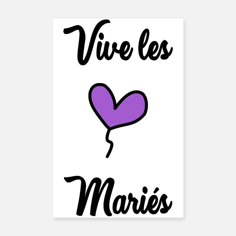 VIVE LES MARIES Poster 20 x 30 cm