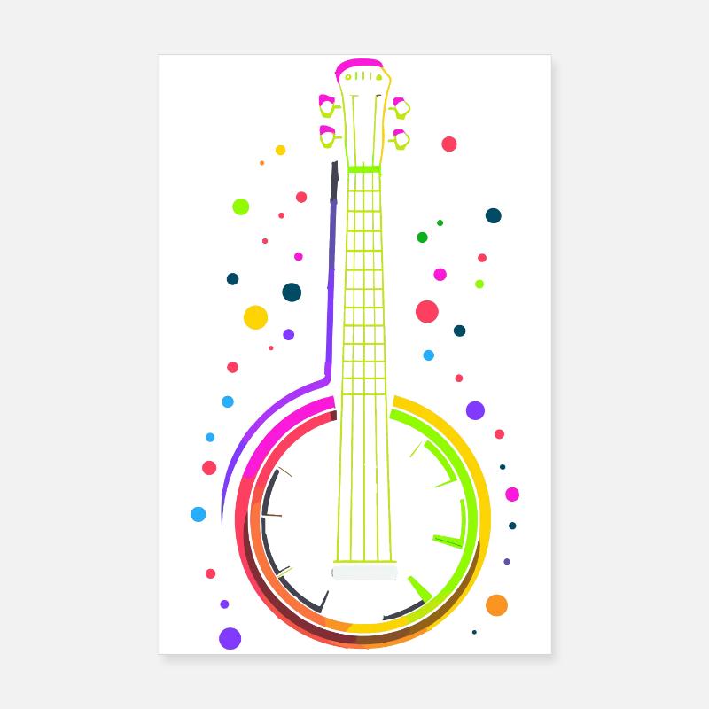 Style de dessin animé banjo Poster 20 x 30 cm