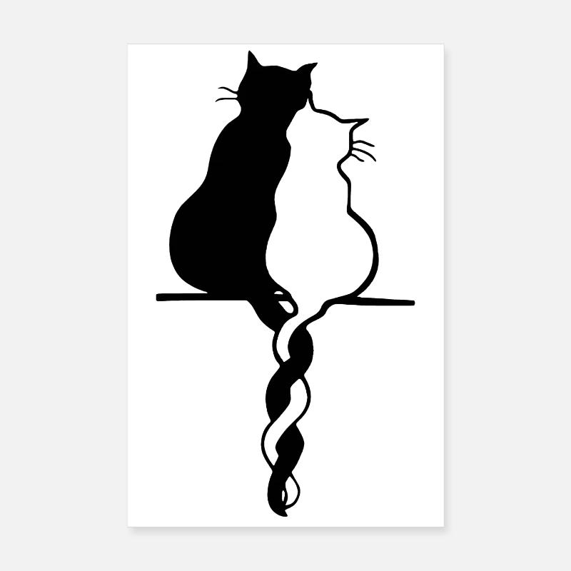 Couple de chats Poster 20 x 30 cm