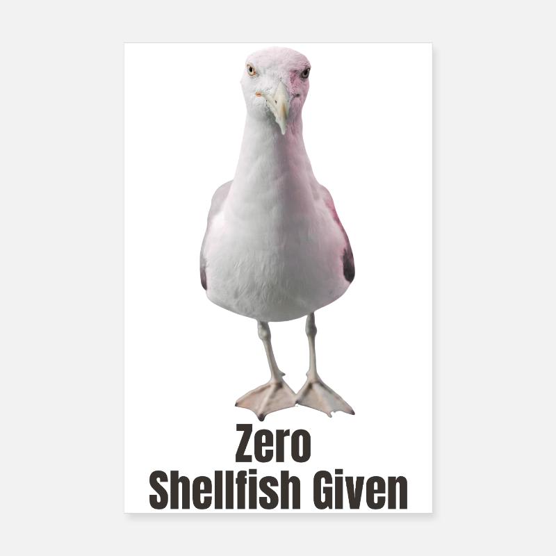 Abstrakte Möwe mit farbigen Akzenten Poster 20x30 cm