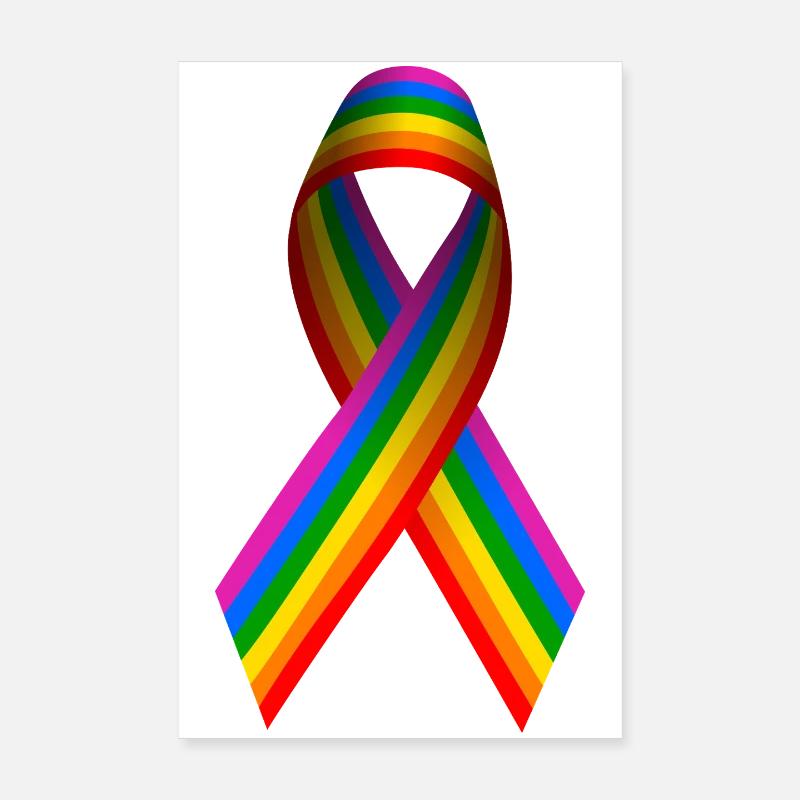 Regenbogenfahne als Schleife Poster 20x30 cm