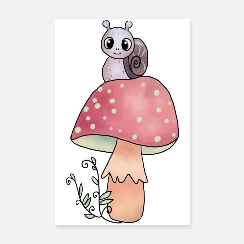 Pilz_mit_Schnecke Poster 20 x 30 cm