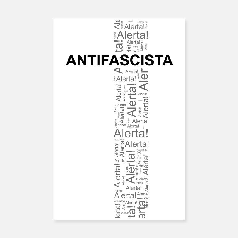 Alerte! Antifasciste ! - Art des mots Poster 20 x 30 cm