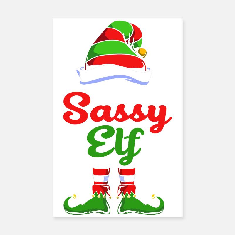 Elfe Elf Cadeau de Noël Douleur dans le cou Poster 20 x 30 cm