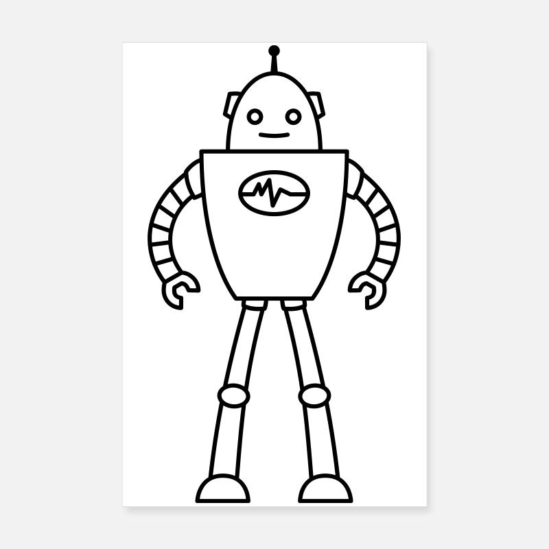 Robots du futur – Chemise de nerd de science-fiction IA Poster 20 x 30 cm