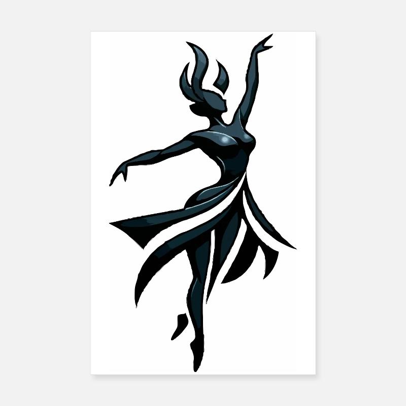 Shadow dancer in neon blue Poster 8" x 12" (20x30 cm)