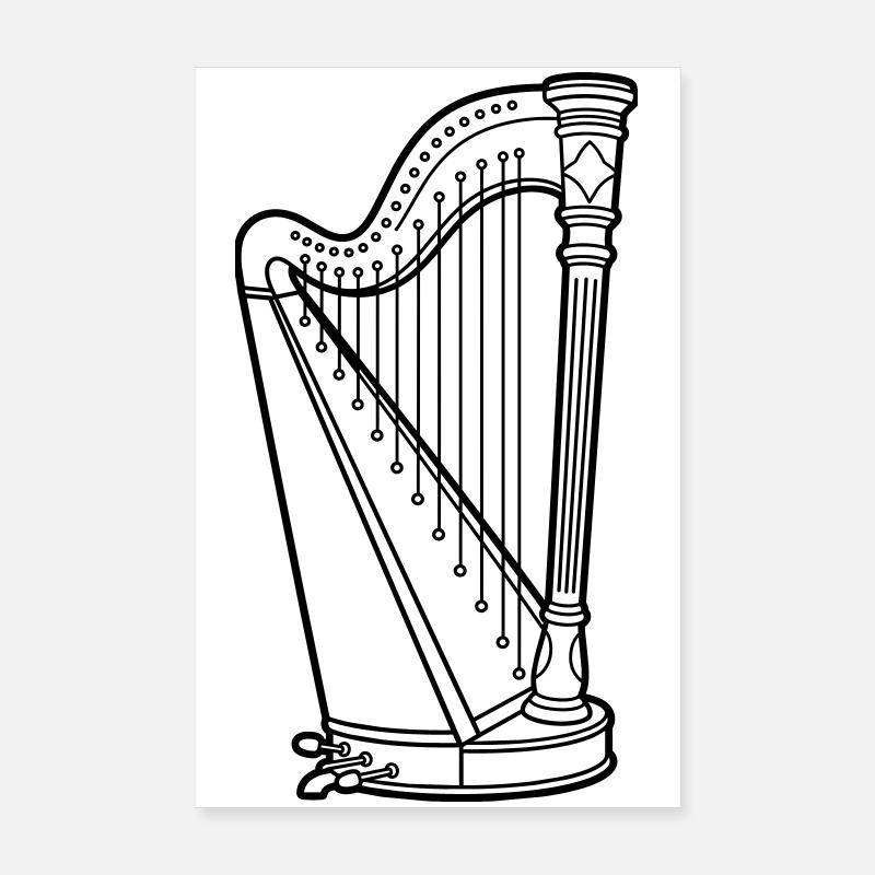 Harpe - Poster 20 x 30 cm - blanc