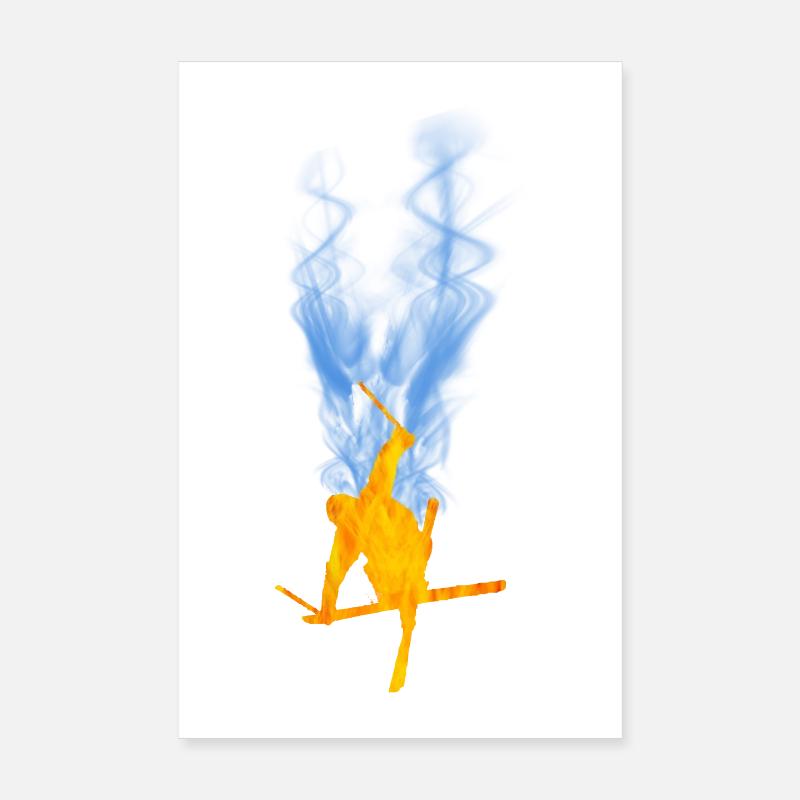 Freestyle ski flame Poster 8" x 12" (20x30 cm)