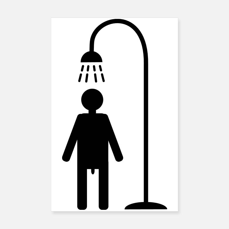douche - Poster 20 x 30 cm - blanc