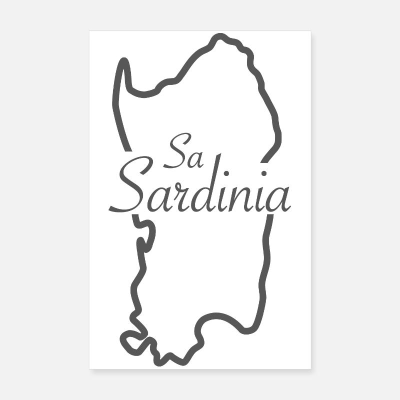 Sardaigne - Poster 20 x 30 cm - blanc