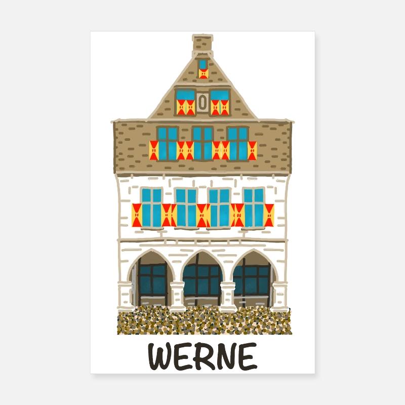 Werne, quartier Unna, Ancien hôtel de ville Poster 20 x 30 cm