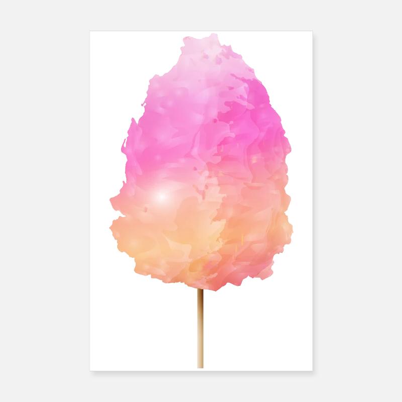 flauschige Zuckerwatte mit buntem Farbverlauf Poster 20x30 cm