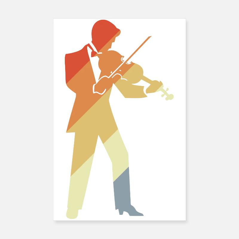 Graphique de violoniste rétro Poster 20 x 30 cm