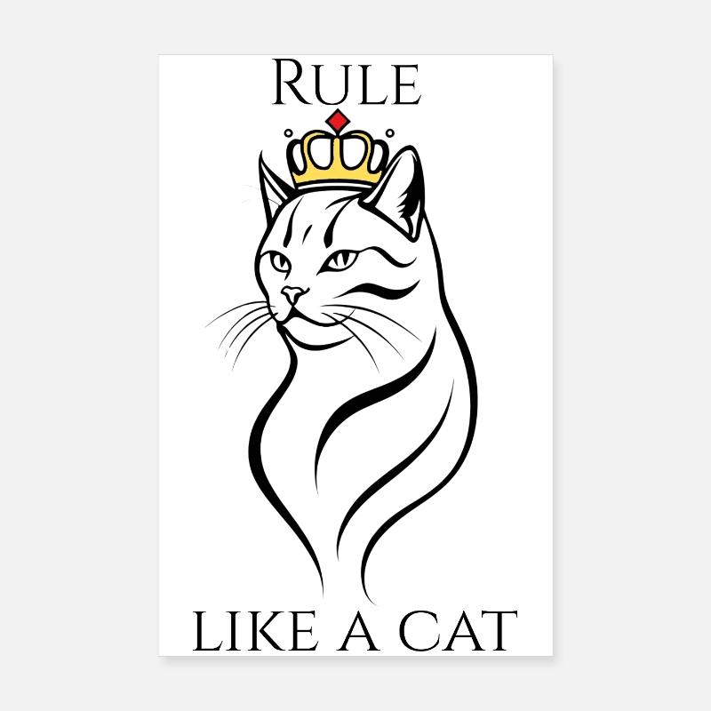 Königin der Katzen mit Krone Poster 20x30 cm