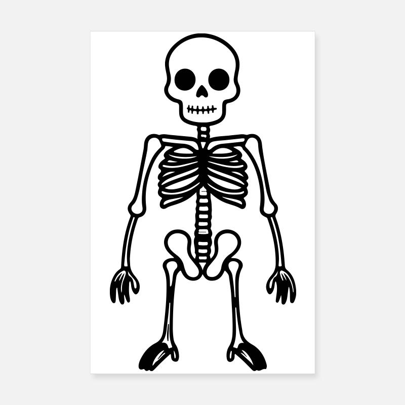 Skelett Comic Poster 20x30 cm