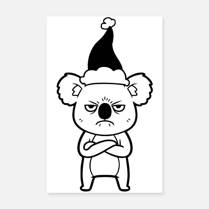 Illustration de bande dessinée de Koala Grim de Noël Poster 20 x 30 cm