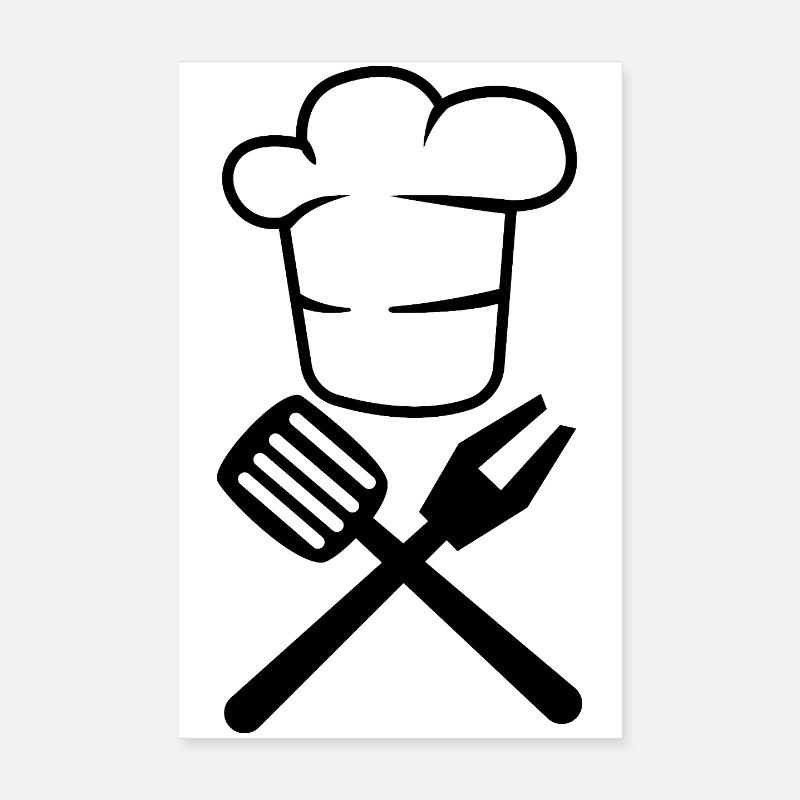 Professional Grill Master Chef Hat BBQ Gift Design Poster 20x30 cm