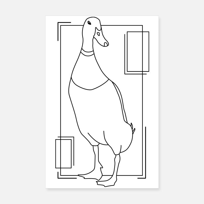 Laufente im geometrischen Design Poster 20x30 cm