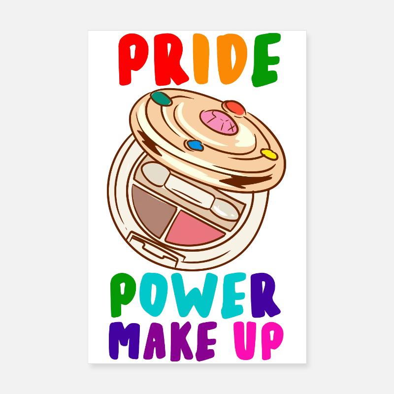 Pride Power Makeup Rainbow Art Poster 8" x 12" (20x30 cm)