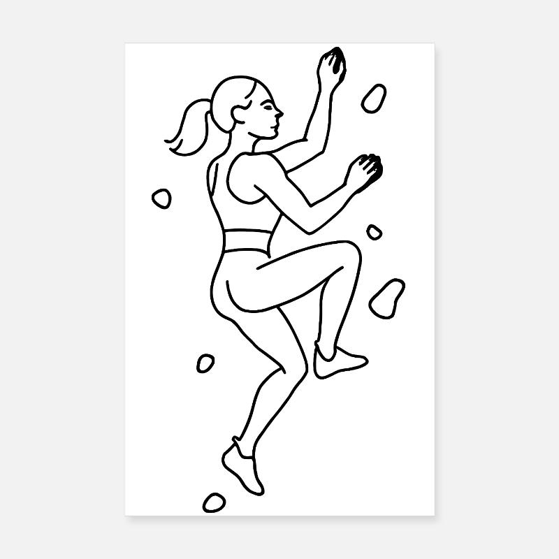 Bouldering Silhouette | Minimalist climber Poster 8" x 12" (20x30 cm)