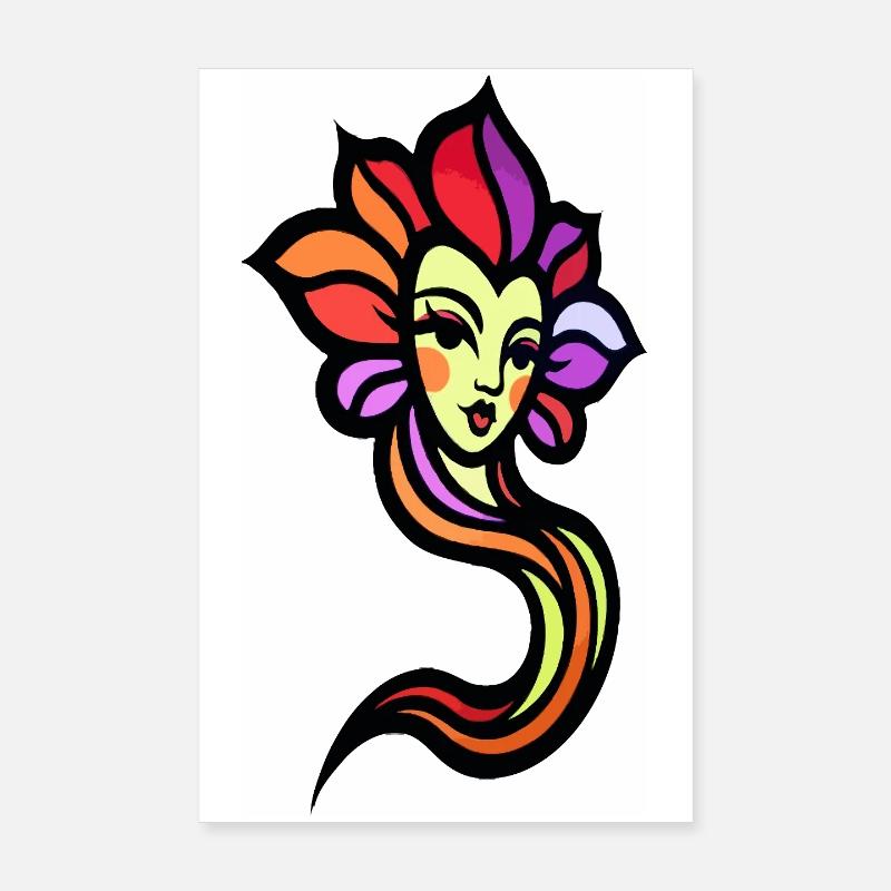 Déesse du soleil aux couleurs de l’arc-en-ciel Poster 20 x 30 cm