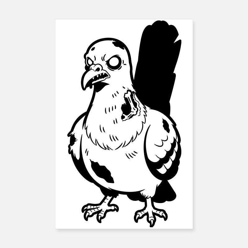 Zombie Pigeon Poster 8" x 12" (20x30 cm)
