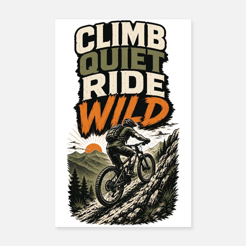 Ascension de sentier VTT Randonnée Tranquille Wild Poster 20 x 30 cm