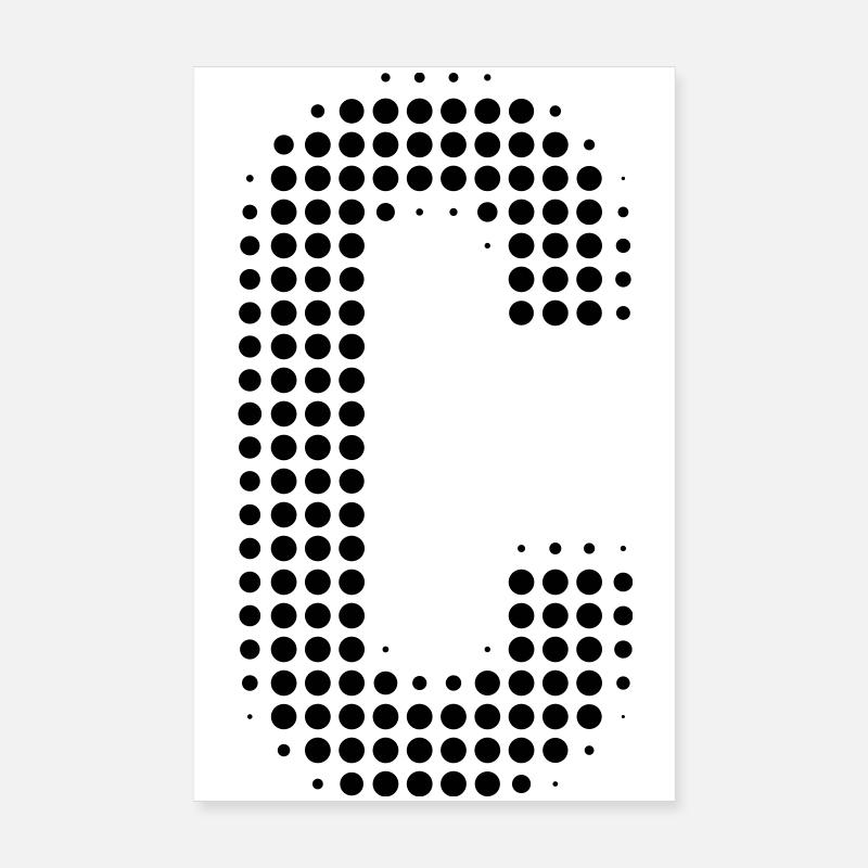 Grille de lettres C Poster 20 x 30 cm