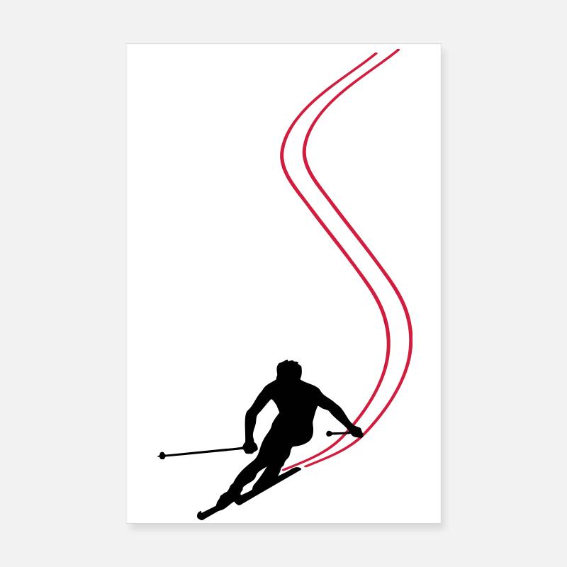 Ski ! - Poster 20 x 30 cm - blanc