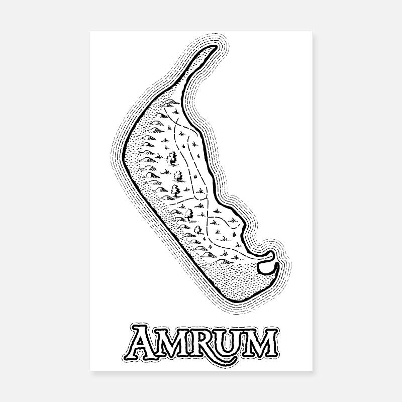 Amrum | Antique map | treasure map Poster 8" x 12" (20x30 cm)